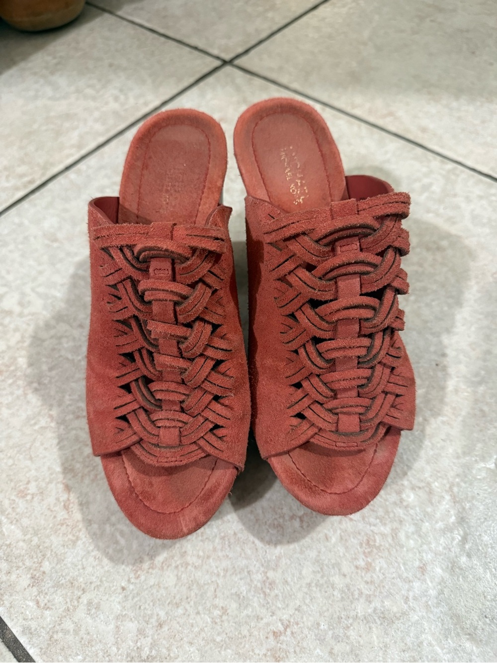 Michael Kors Butter Soft Suede Woven Platform Mule Clogs Size 6